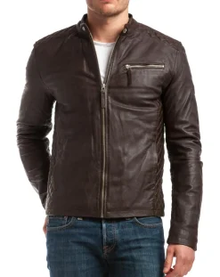 Best Chyston Veste en Cuir Ben marron