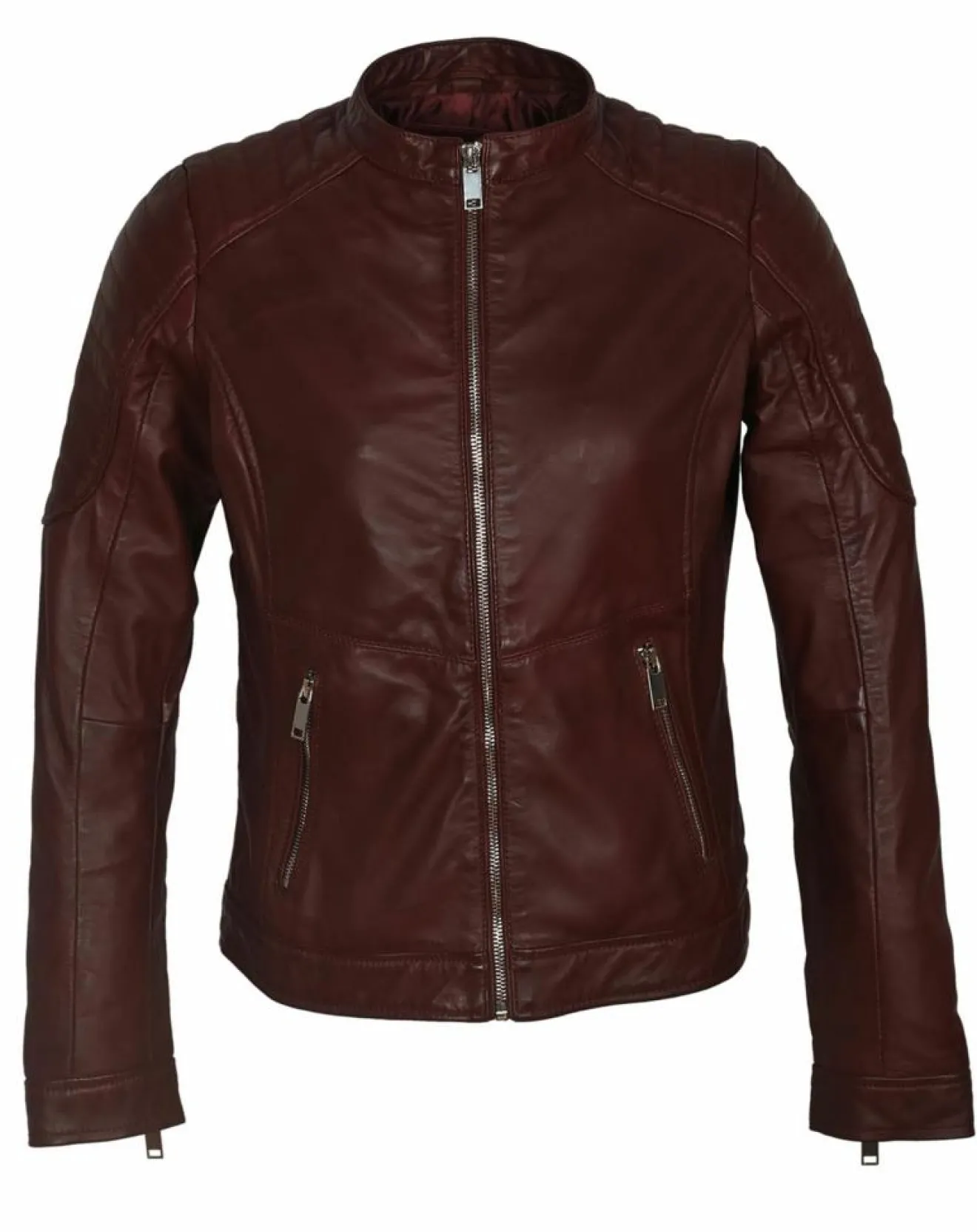 Femme Blue Wellford Veste en Cuir Betty bordeaux