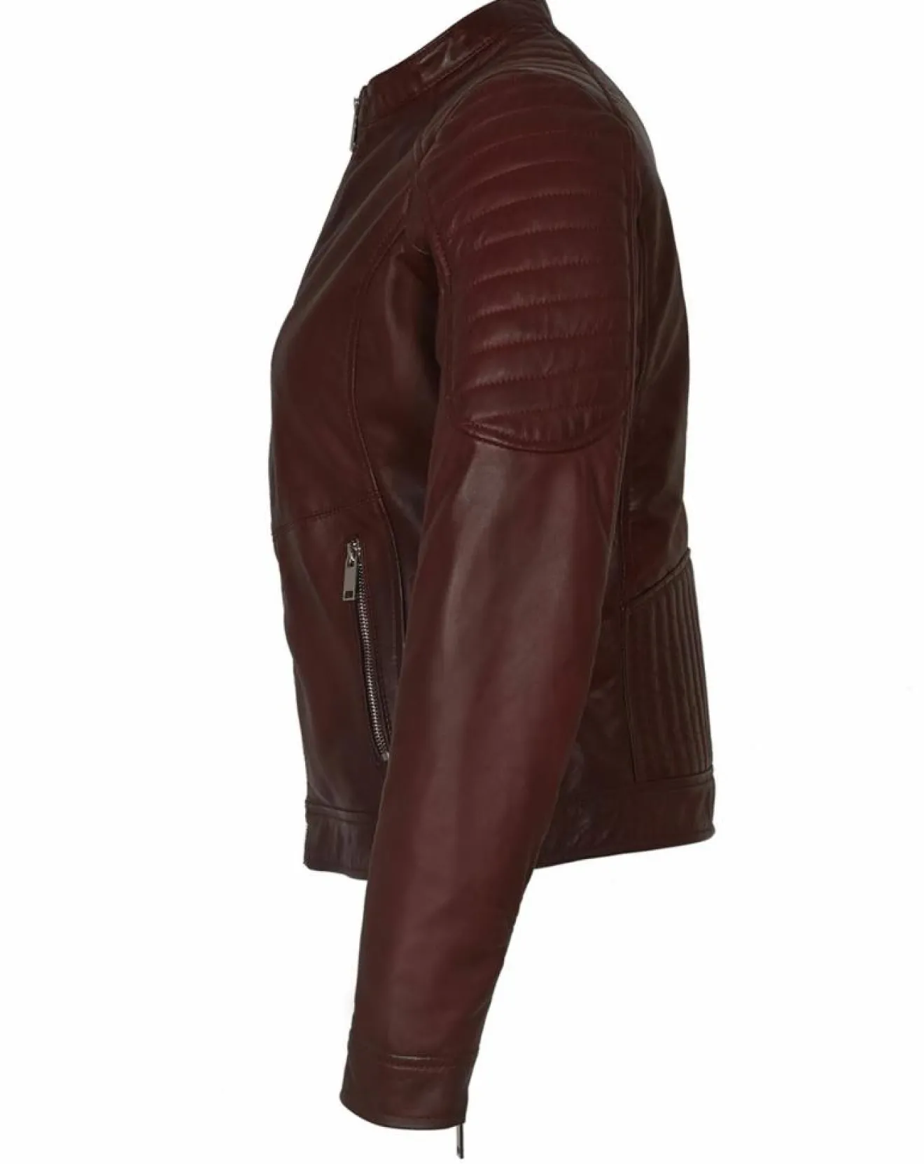 Femme Blue Wellford Veste en Cuir Betty bordeaux