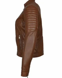 Hot Blue Wellford Veste en Cuir Betty cognac