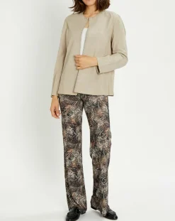 Femme Lauren Vidal Veste en Cuir Birdy sable