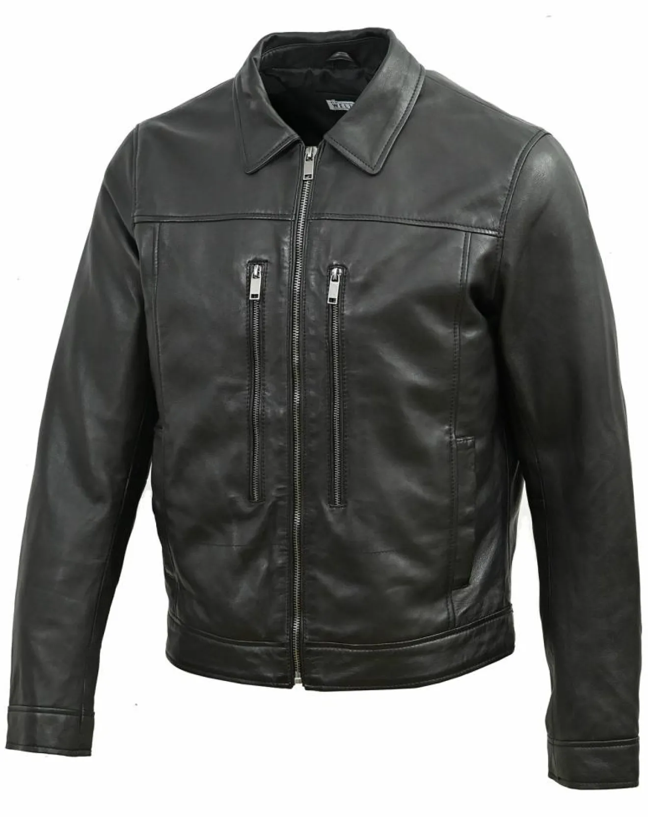 Homme Blue Wellford Veste en Cuir Bittum noire