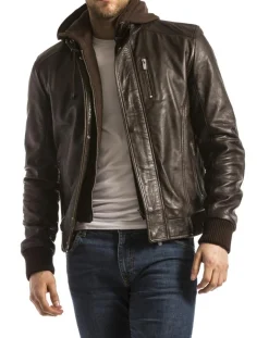 Blue Wellford Veste en Cuir Brezon marron