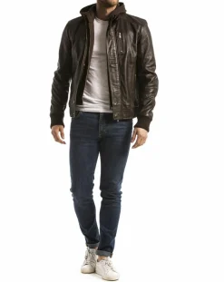 Blue Wellford Veste en Cuir Brezon marron