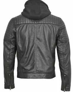 New Essentiel Cuir Veste en Cuir Bull noire