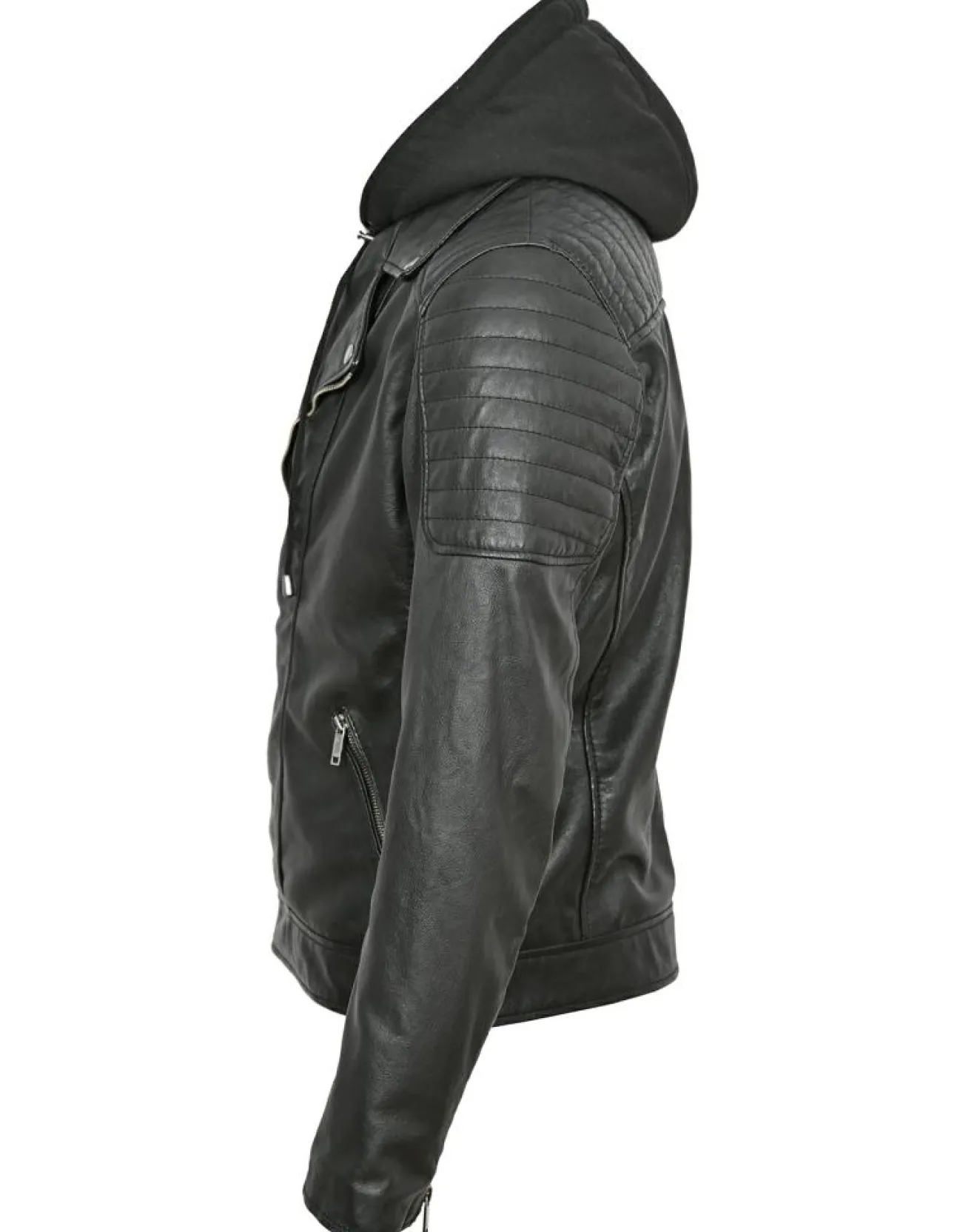 New Essentiel Cuir Veste en Cuir Bull noire