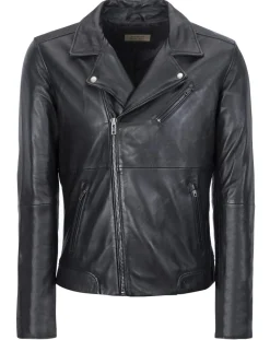 Homme Chyston Veste en Cuir Caïus noire