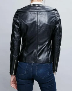 Chyston Veste en Cuir Cécile noire