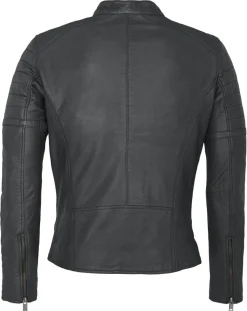Homme Chyston Veste en Cuir Charles noire