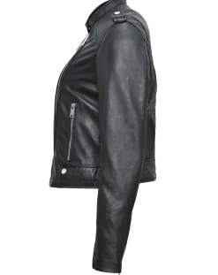 Blue Wellford Veste en Cuir Chaya noire