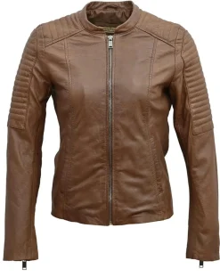Hot Chyston Veste en Cuir Cheyenne cognac
