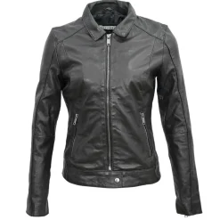 Outlet Blue Wellford Veste en Cuir Chloris noire