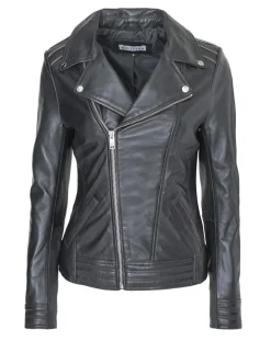 Discount Blue Wellford Veste en Cuir Ciara noire