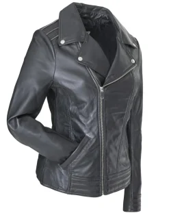 Discount Blue Wellford Veste en Cuir Ciara noire