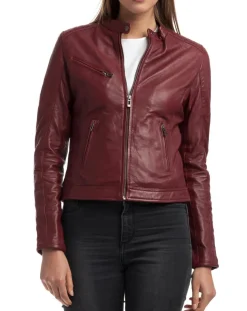 Outlet Chyston Veste en Cuir Cindy bordeaux
