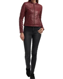 Outlet Chyston Veste en Cuir Cindy bordeaux