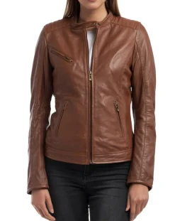 Hot Chyston Veste en Cuir Cindy cognac