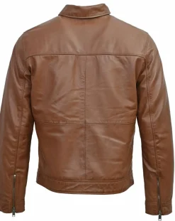 Homme Chyston Veste en Cuir Conall cognac