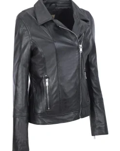 Femme Chyston Veste en Cuir Cora noire