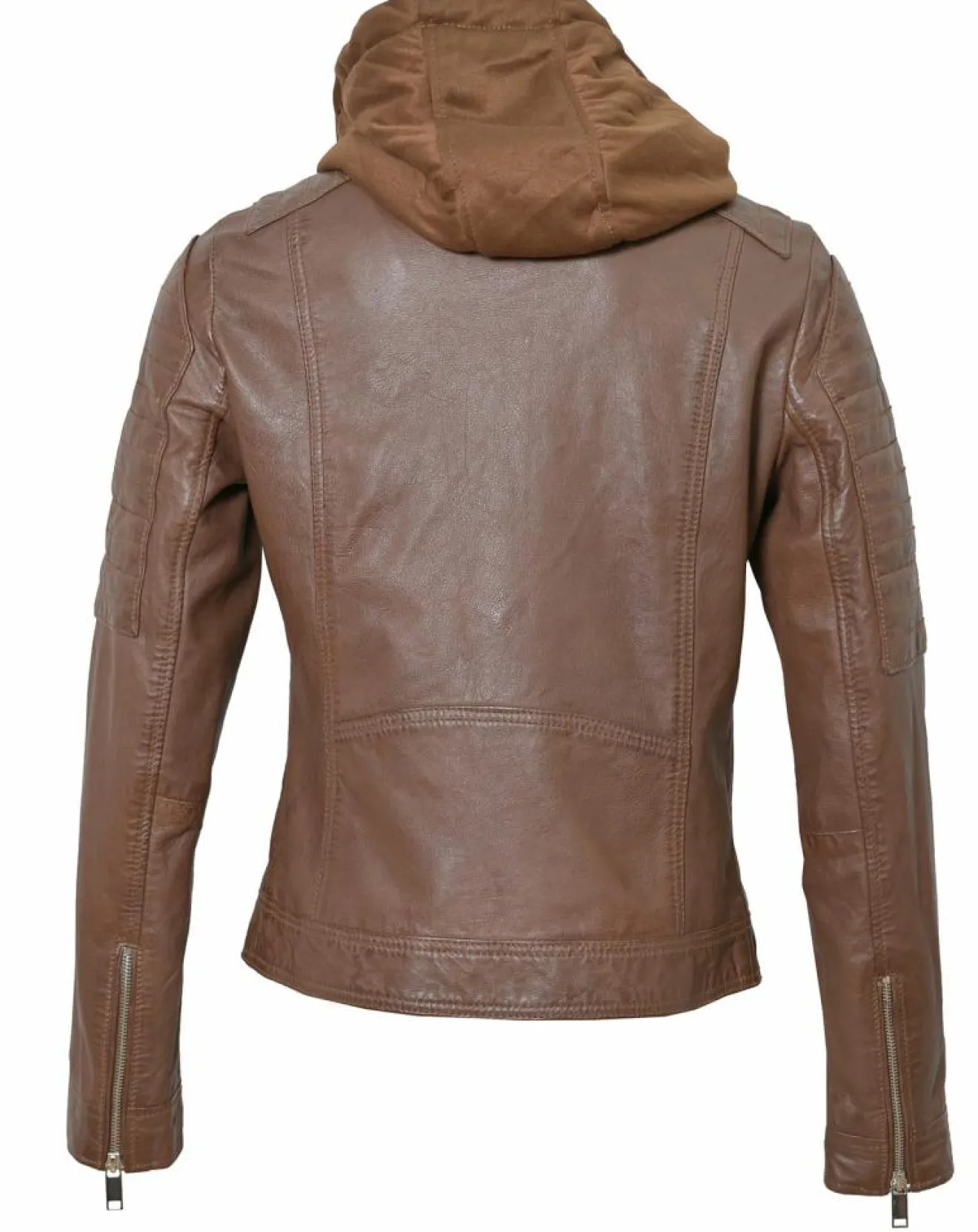 Femme Chyston Veste en Cuir Coria cognac