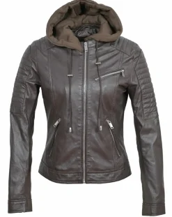 Sale Chyston Veste en Cuir Coria marron