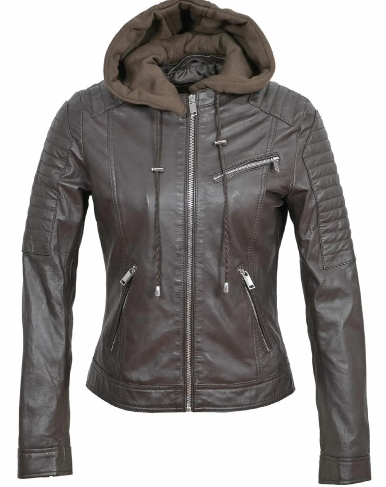 Sale Chyston Veste en Cuir Coria marron