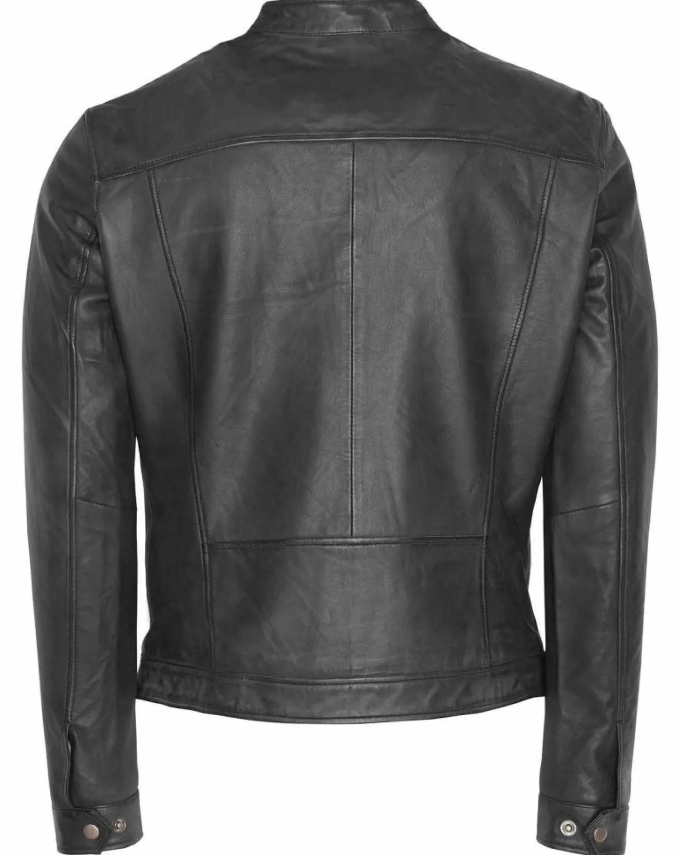 Clearance Blue Wellford Veste en Cuir Corto noire