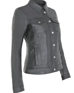 Outlet Chyston Veste en Cuir d'Agneau Christine noire