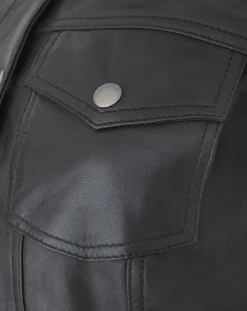 Outlet Chyston Veste en Cuir d'Agneau Christine noire