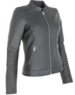 Chyston Veste en Cuir d'Agneau Clara noire