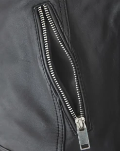 Chyston Veste en Cuir d'Agneau Clara noire