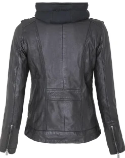 Chyston Veste en Cuir Djaya noire