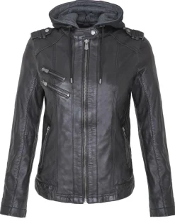 Chyston Veste en Cuir Djaya noire