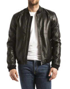 Outlet Blue Wellford Veste en Cuir Douro noire