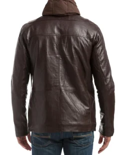 New Chyston Veste en Cuir Elgon marron