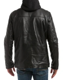 Homme Chyston Veste en Cuir Elgon noire