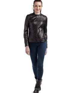 Hot Chyston Veste en Cuir Ellyn noire