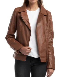 Discount Chyston Veste en Cuir Elodie cognac
