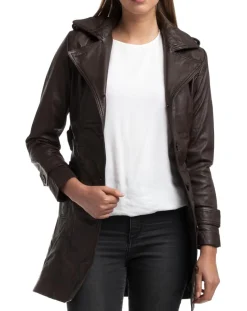 Clearance Chyston Veste en Cuir Elsa marron