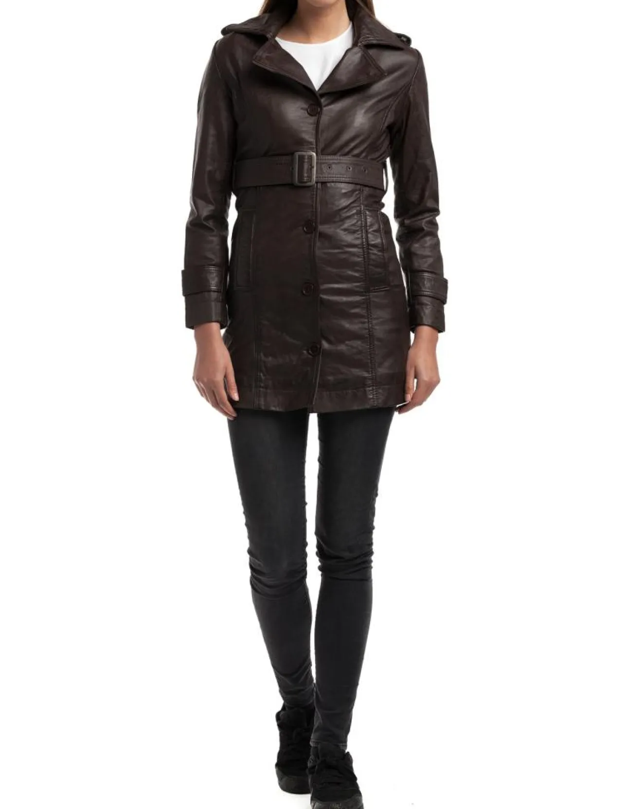 Clearance Chyston Veste en Cuir Elsa marron