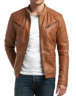 Sale Chyston Veste en Cuir Flash cognac