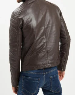 Best Chyston Veste en Cuir Flash marron