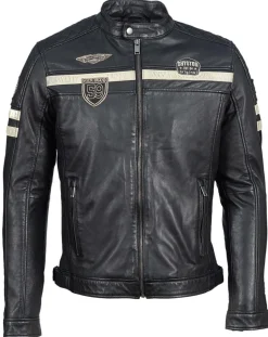 Outlet Chyston Veste en Cuir Harty noire