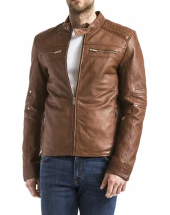 Outlet Blue Wellford Veste en Cuir Idannus cognac