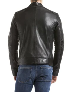 Homme Blue Wellford Veste en Cuir Idannus noire