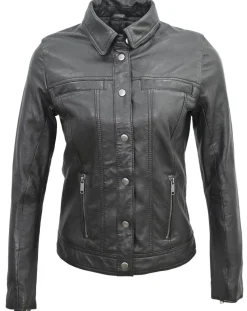 Chyston Veste en Cuir Isia noire