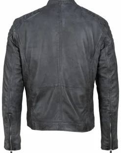 Homme Chyston Veste en Cuir Jefferson noire