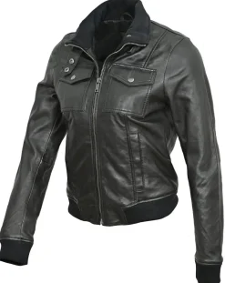 Chyston Veste en Cuir Kaia noire