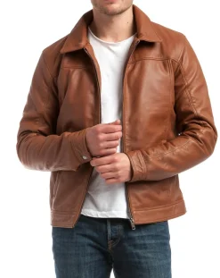 Sale Chyston Veste en Cuir Karlton cognac