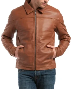 Sale Chyston Veste en Cuir Karlton cognac